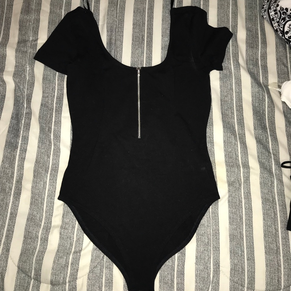 Zip Black Leotard